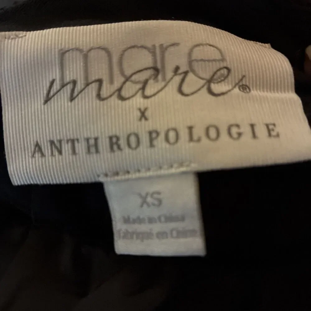 Mare Mare x Anthropologie Women’s Black Off Shoulder Top Skirt Set XS Puff